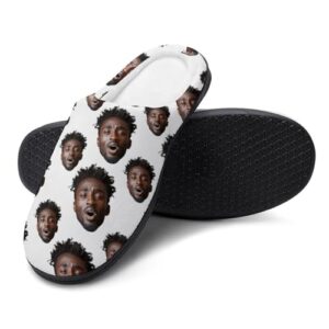 Custom Photo Slippers Custom Face Images Slippers Personalized Slippers for Man Funny Slippers for Family Durable Rubber Sole Anti-Slip Slippers House Slippers Indoor Short Plush Slippers - Image 6