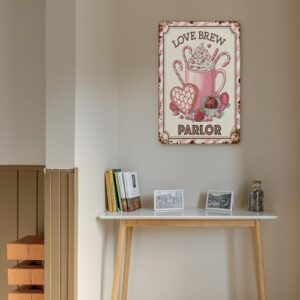 Valentines Day Decoration Aluminum Sign Love Brew Parlor Wall Plaque Rustic Valentine's Day Kitchen Door She Shed Hanging Signs, 11.8"x7.9", Fade Resistant - Image 7