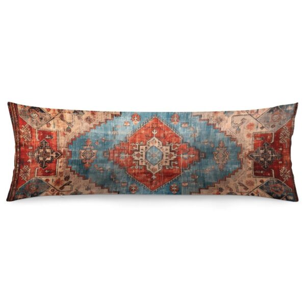 Oriental Turkish Persian Body Throw Pillow Covers Abstract Ikat Persian Geometric Print Long Body Pillow Case Cushion Cover Standard Custom Pillowcase for Men Women Home Decorative Bedroom Living Room