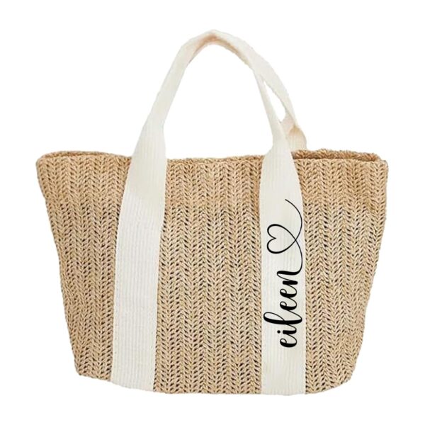 Personalized Beach Bag Custom Tote Bag For Women Burlap Bags With Your Name For Bridesmaid Gifts Bag Handmade Bag For Holiday Travel Bridal Party Personalized Gifts For Her Name Jute Tote Bag