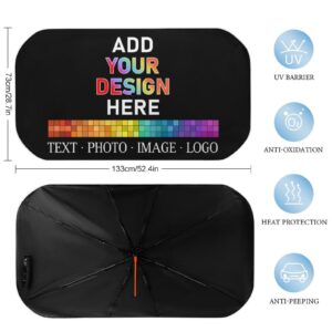 Custom Car Windshield Sun Shade Umbrella Personalized Foldable Car Front Windshield Umbrella Customized Sun Shade Cover Blocks UV Rays Car Accessories - Image 7