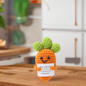 Kuppi Personalized Positive Crochet Animals Cute Stuff Funny Handmade Inspirational Gifts for Women Men Valentine's Day Birthday Presents Emotional Motivational Decor(Carrot) - Image 5