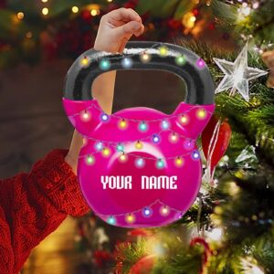 Christmas Sports Collection Ornaments for Christmas Tree Kettlebell Weight Personalized 2D Fitness Gifts for Gym Workout Lovers Trainer Coach - Fitness Gifts for Men - Custom Name Acrylic Keepsake - Image 7