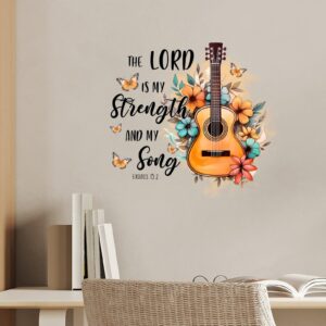 Exodus 15:2 The Lord is My Strength and My Song Wall Sticker, Christmas Vinyl Wall Decal, Scripture Gifts Classroom Computer Family Christian Removable Decal Stick for Bedroom, Bathroom, Desk, 24" - Image 5