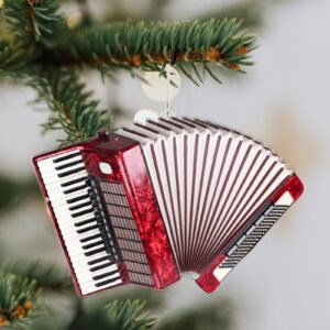 Personalized Accordion Christmas Ornament with Name, Customized Accordion Christmas Ornament Keepsake, Accordion Lover Gift, Musician Ornament Gift, Accordion Teacher Present, Musical Instrument Xmas - Image 3