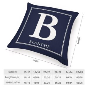 Personalized Pillow Cases 22" x 22" Customize Accent Toss Pillowcase with Letter Name Square Pillow Covers Love Souvenir Car Home Modern Decor White Cotton Linen - Image 8