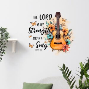 Exodus 15:2 The Lord is My Strength and My Song Wall Sticker, Christmas Vinyl Wall Decal, Scripture Gifts Classroom Computer Family Christian Removable Decal Stick for Bedroom, Bathroom, Desk, 24" - Image 6