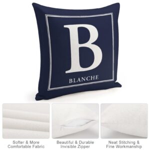 Personalized Pillow Cases 22" x 22" Customize Accent Toss Pillowcase with Letter Name Square Pillow Covers Love Souvenir Car Home Modern Decor White Cotton Linen - Image 6