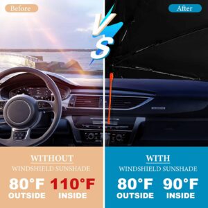 Custom Car Windshield Sun Shade Umbrella Personalized Foldable Car Front Windshield Umbrella Customized Sun Shade Cover Blocks UV Rays Car Accessories - Image 2