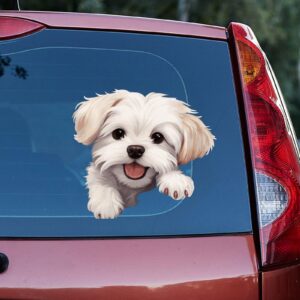 Maltese Dog Stickers - Vinyl Decal Dog Car Cracking Bumper Sticker Dog Mom Dad Christams Gifts Die Cut Decals with Multiple Size Decorations for Snowboard Windows Heat and Cold Resistant 8 Inch - Image 3