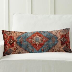 Oriental Turkish Persian Body Throw Pillow Covers Abstract Ikat Persian Geometric Print Long Body Pillow Case Cushion Cover Standard Custom Pillowcase for Men Women Home Decorative Bedroom Living Room - Image 3