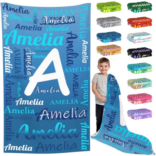 Prismify Custom Name Blanket for Kids Adults Baby Personalized Blanket with Name Customized Blanket for Girls Boys Personalized Gifts for Women Men Mom Birthday