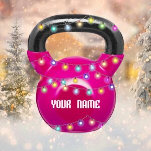 Christmas Sports Collection Ornaments for Christmas Tree Kettlebell Weight Personalized 2D Fitness Gifts for Gym Workout Lovers Trainer Coach - Fitness Gifts for Men - Custom Name Acrylic Keepsake - Image 4