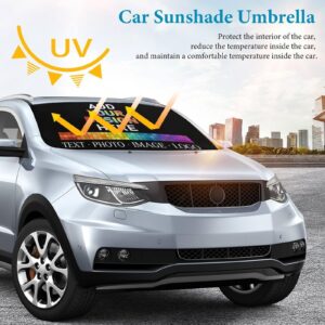 Custom Car Windshield Sun Shade Umbrella Personalized Foldable Car Front Windshield Umbrella Customized Sun Shade Cover Blocks UV Rays Car Accessories - Image 6