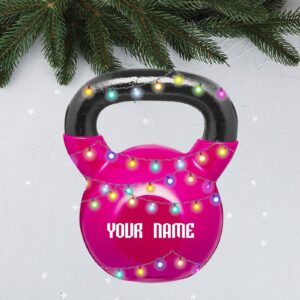 Christmas Sports Collection Ornaments for Christmas Tree Kettlebell Weight Personalized 2D Fitness Gifts for Gym Workout Lovers Trainer Coach - Fitness Gifts for Men - Custom Name Acrylic Keepsake - Image 5