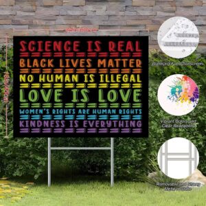 Science Is Real Love Is Love Yard Sign - LGBTQ Signs for Yard Garden Lawn Signs with Metal Stake 18x24 inch for Farm Lawn New Home Welcome People Decorations - Image 6