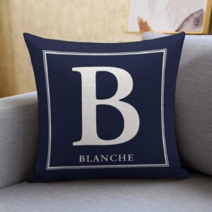 Personalized Pillow Cases 22" x 22" Customize Accent Toss Pillowcase with Letter Name Square Pillow Covers Love Souvenir Car Home Modern Decor White Cotton Linen - Image 5