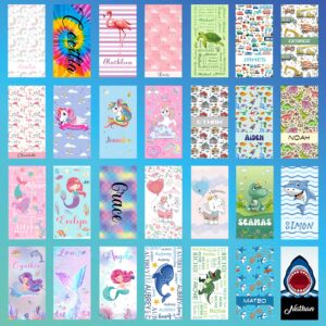 Kidrex Personalized Beach Towel for Kids Girls Boys Adults Quick Dry Custom Towels for Beach Pool Bath with Names Customized Gifts, Mermaid Scales - Image 7