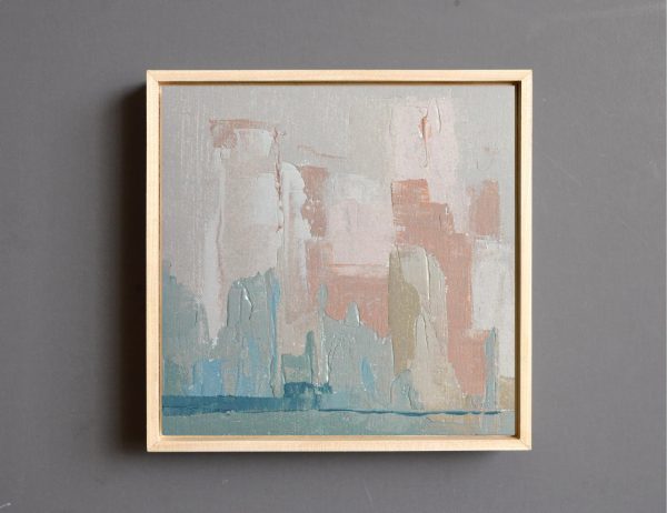 Original Small Abstract Painting in Handcrafted Wood Frame, One Of a Kind Oil Painting on Canvas Board, Modern And Contemporary Wall Art